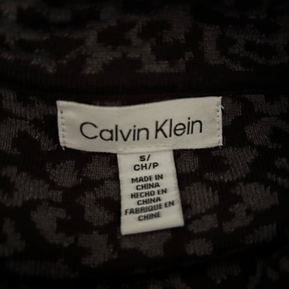 Calvin Klein Gray/Black Cheetah Print Tunic Sweater - Picture 4 of 4
